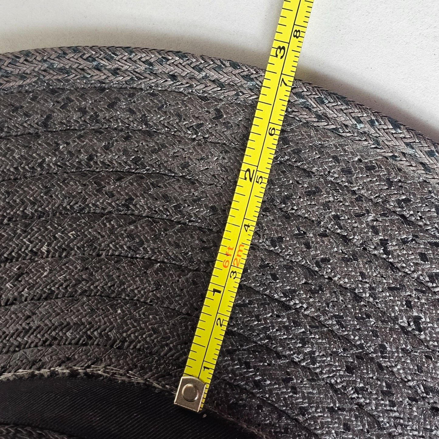 Park Plaza Mens Black Straw Boater Hat 6 7/8 Amish Country Mennonite