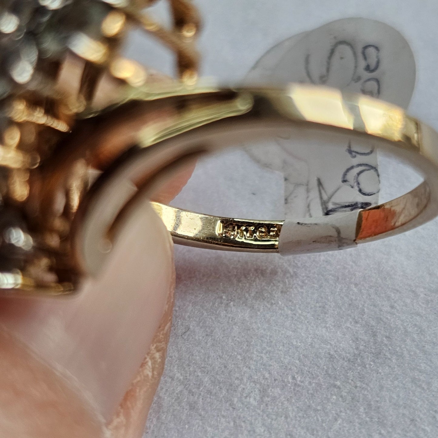 Vintage 14K HGE Electroplated Gold Cluster Ring Sparkling Cubic Zirconia