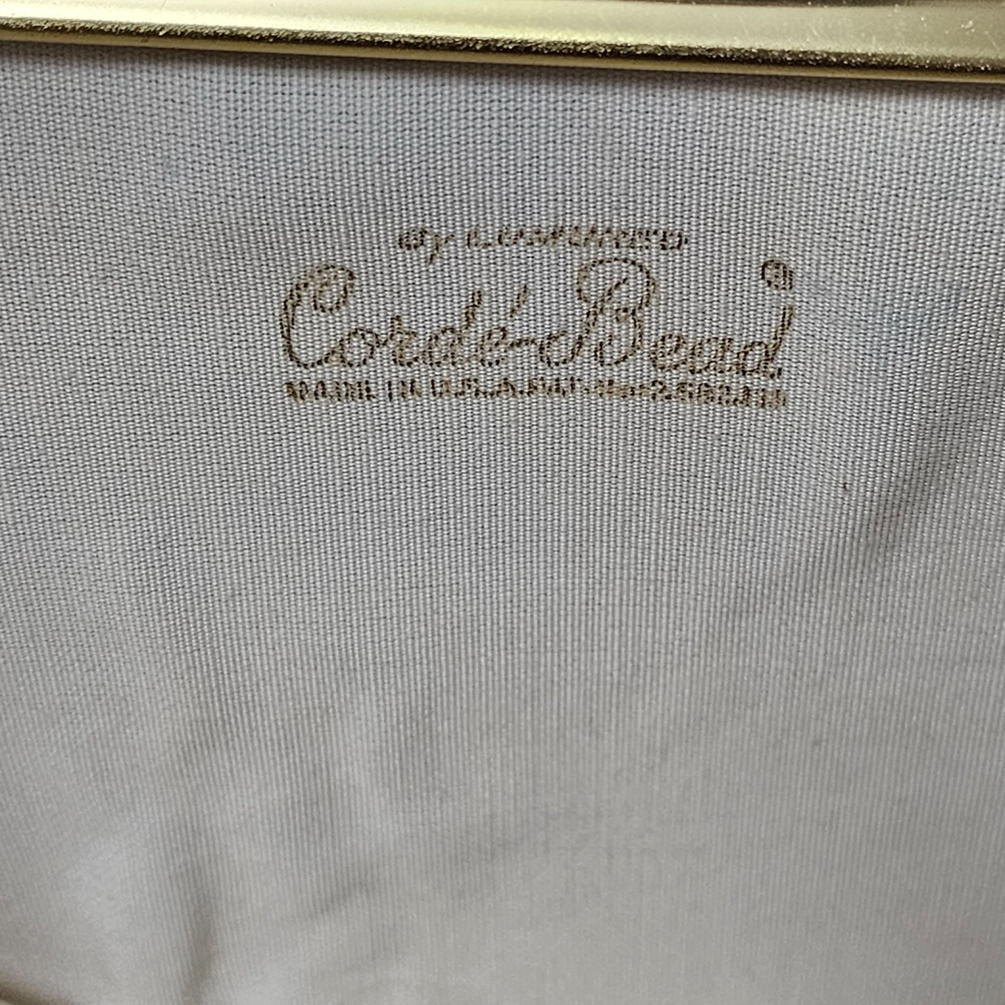 Lumenere Corde Beads Vintage 50s White Beaded Single Handle Kiss Lock Handbag