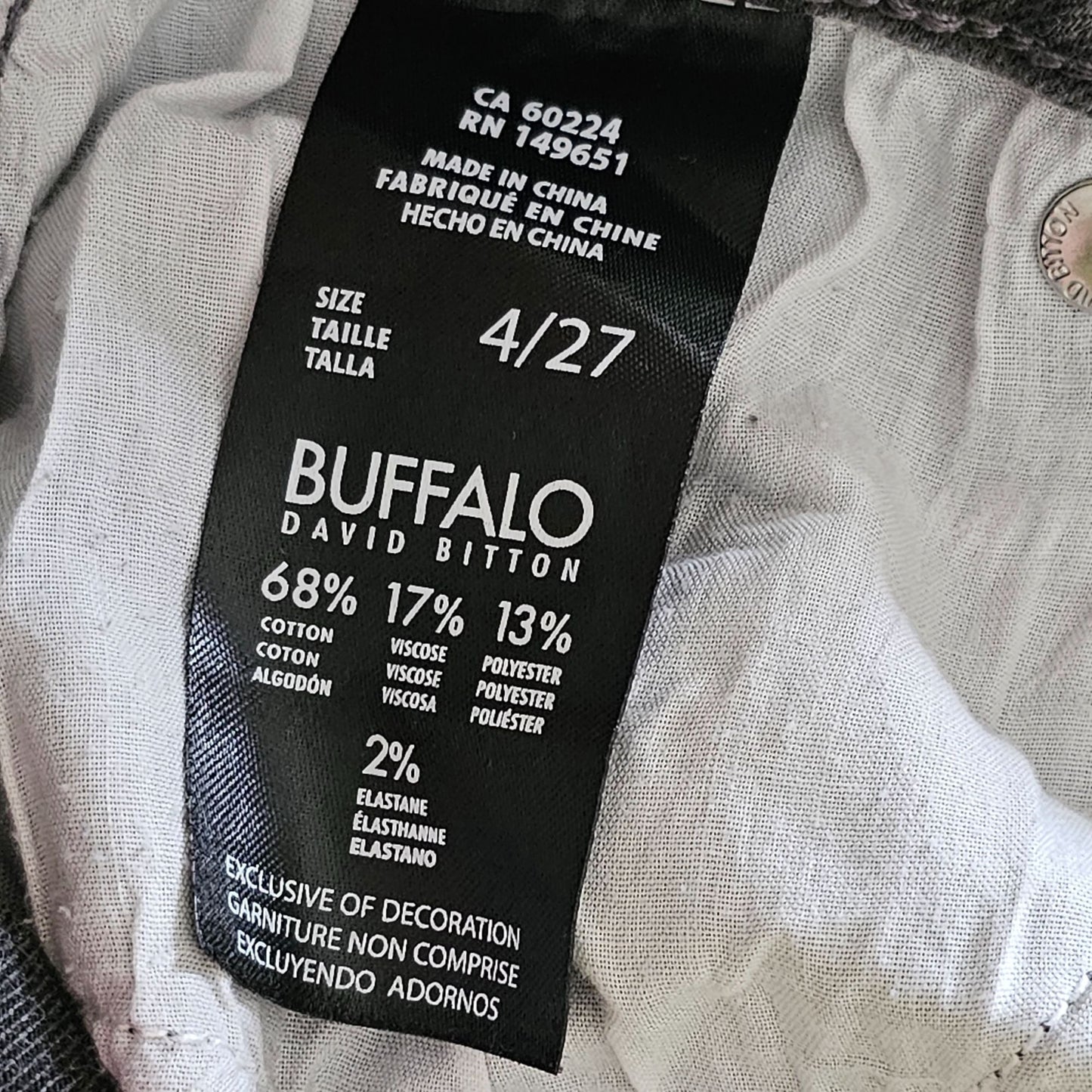Buffalo David Bitton Black Denim Jeans Size 4
