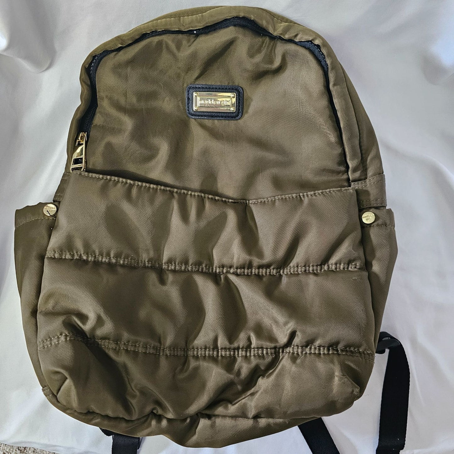 Madden Girl Olive Green Nylon Backpack Bookbag