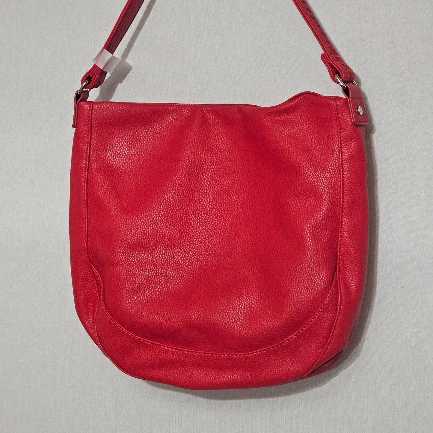 Jewell By Thirty-One Cherry Red Pebbled Leatherette Hobo Shoulder Bag Medium