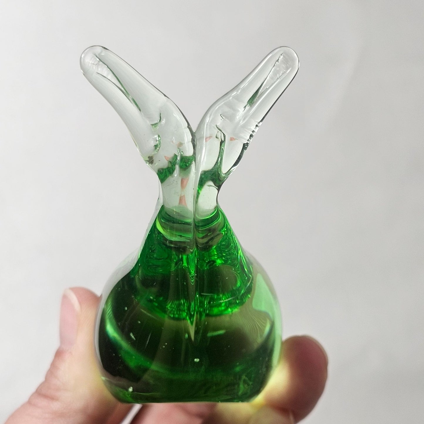 Handcrafted Green Art Glass Whale Figurine Paperweight Home Desk Decor