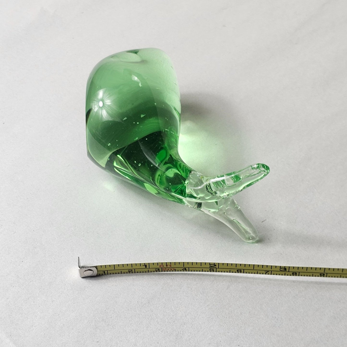 Handcrafted Green Art Glass Whale Figurine Paperweight Home Desk Decor