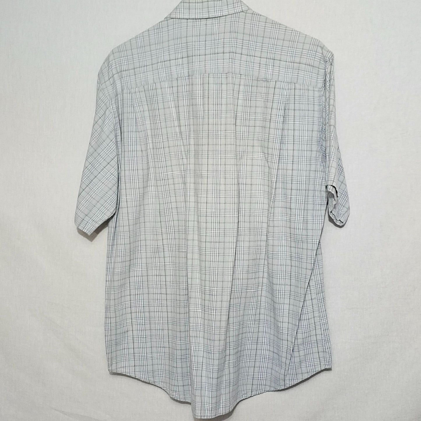 River Trader Light Blue Plaid Short Sleeve Flannel 100% Cotton Size M