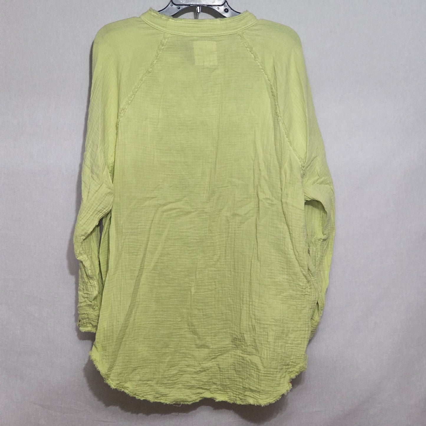 Aerie Womens Lime Green Button-Up Long Sleeve Shirt Size M