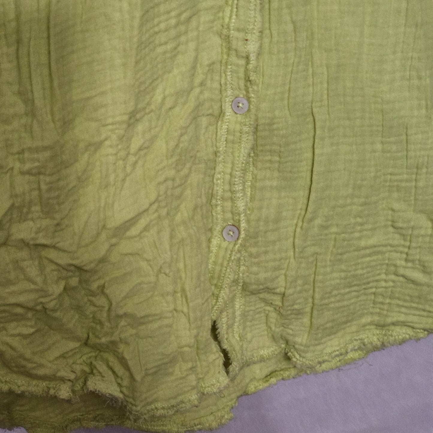 Aerie Womens Lime Green Button-Up Long Sleeve Shirt Size M