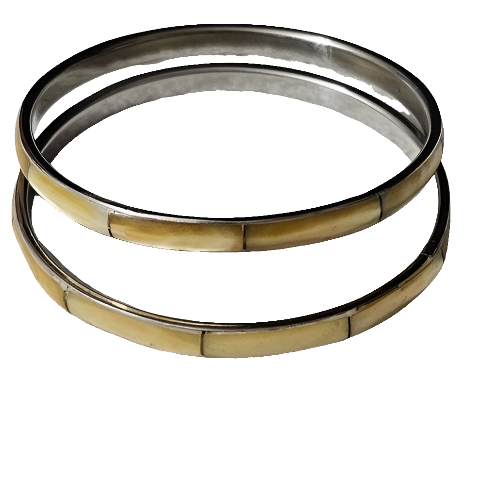 Set of 2 Brass MOP Bangles