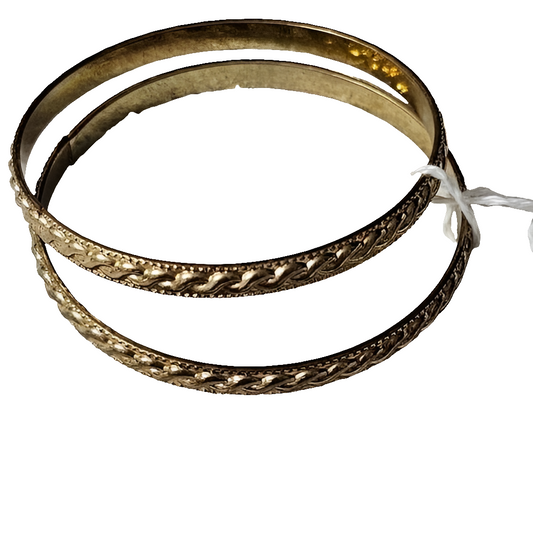 Set of 2 Gold-tone Designed Bangles