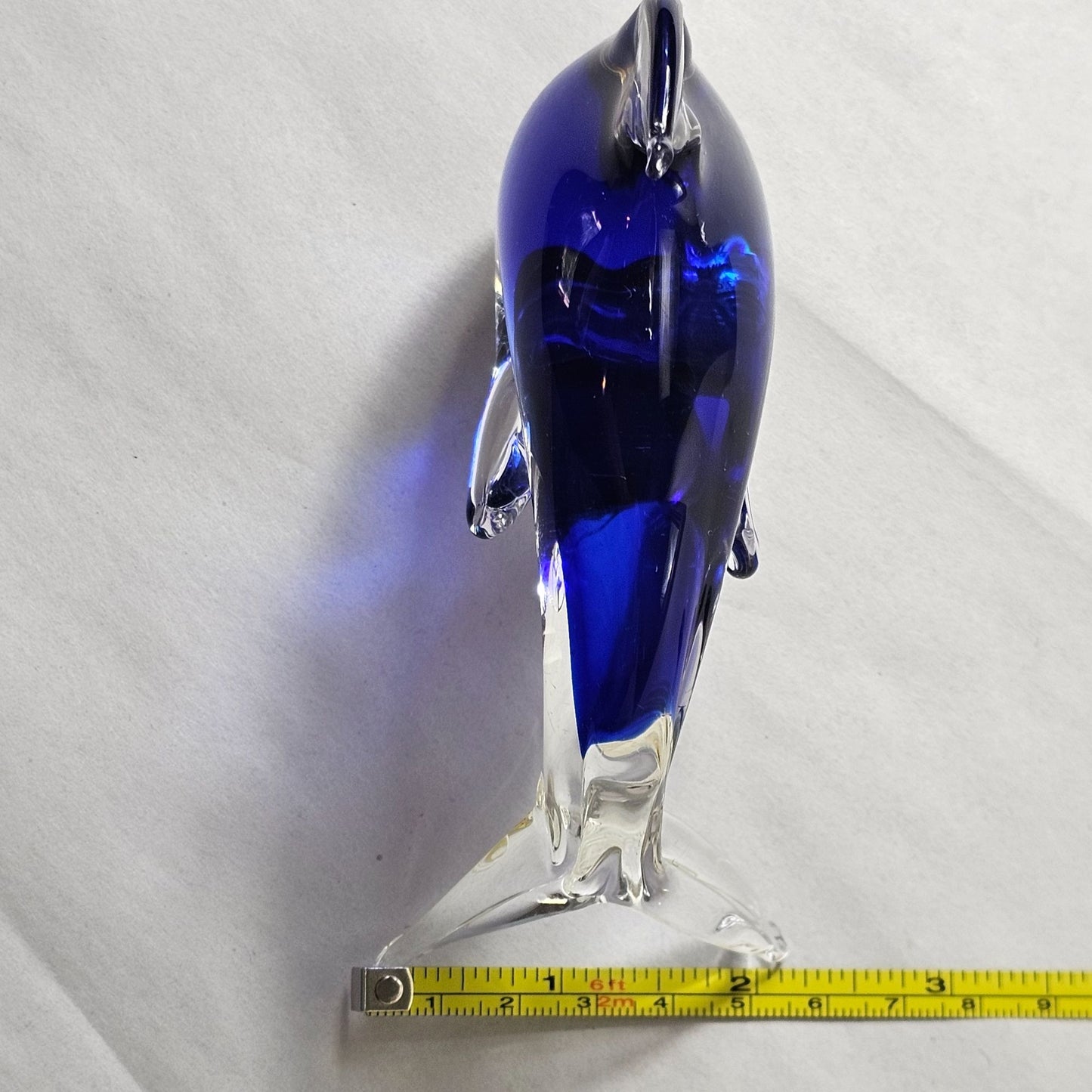 Handcrafted Blue & Clear Glass Dolphin Figurine By Lw2 Trading Co. Ltd Desk Decor