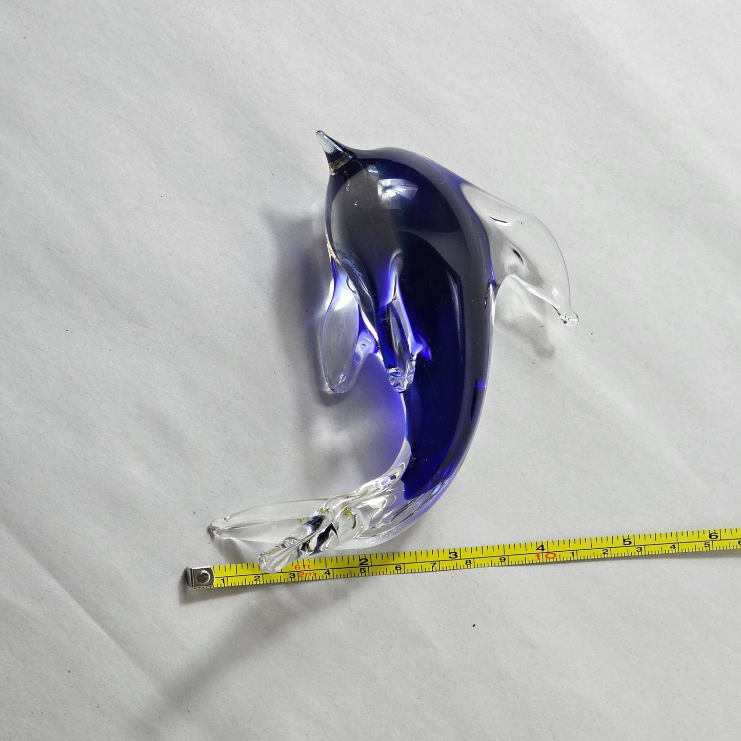 Handcrafted Blue & Clear Glass Dolphin Figurine By Lw2 Trading Co. Ltd Desk Decor