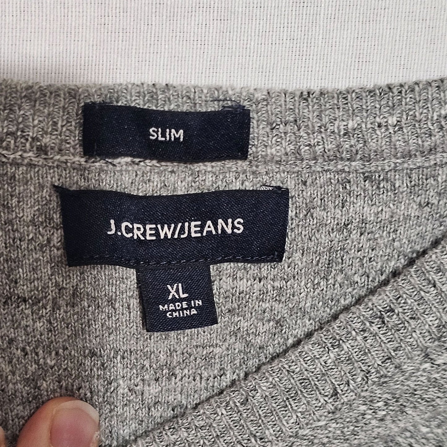 J.Crew Jeans Slim Fit XL Gray 100% Cotton Sweater Mens Lightweight Rugged