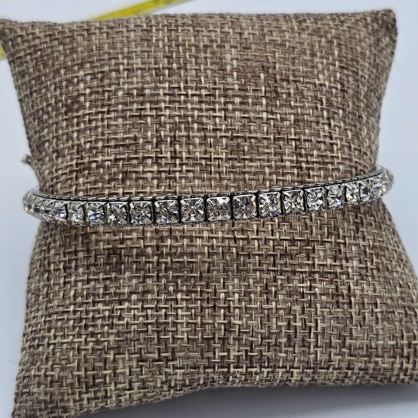 Silver-tone Rhinestone Bangle Bracelet