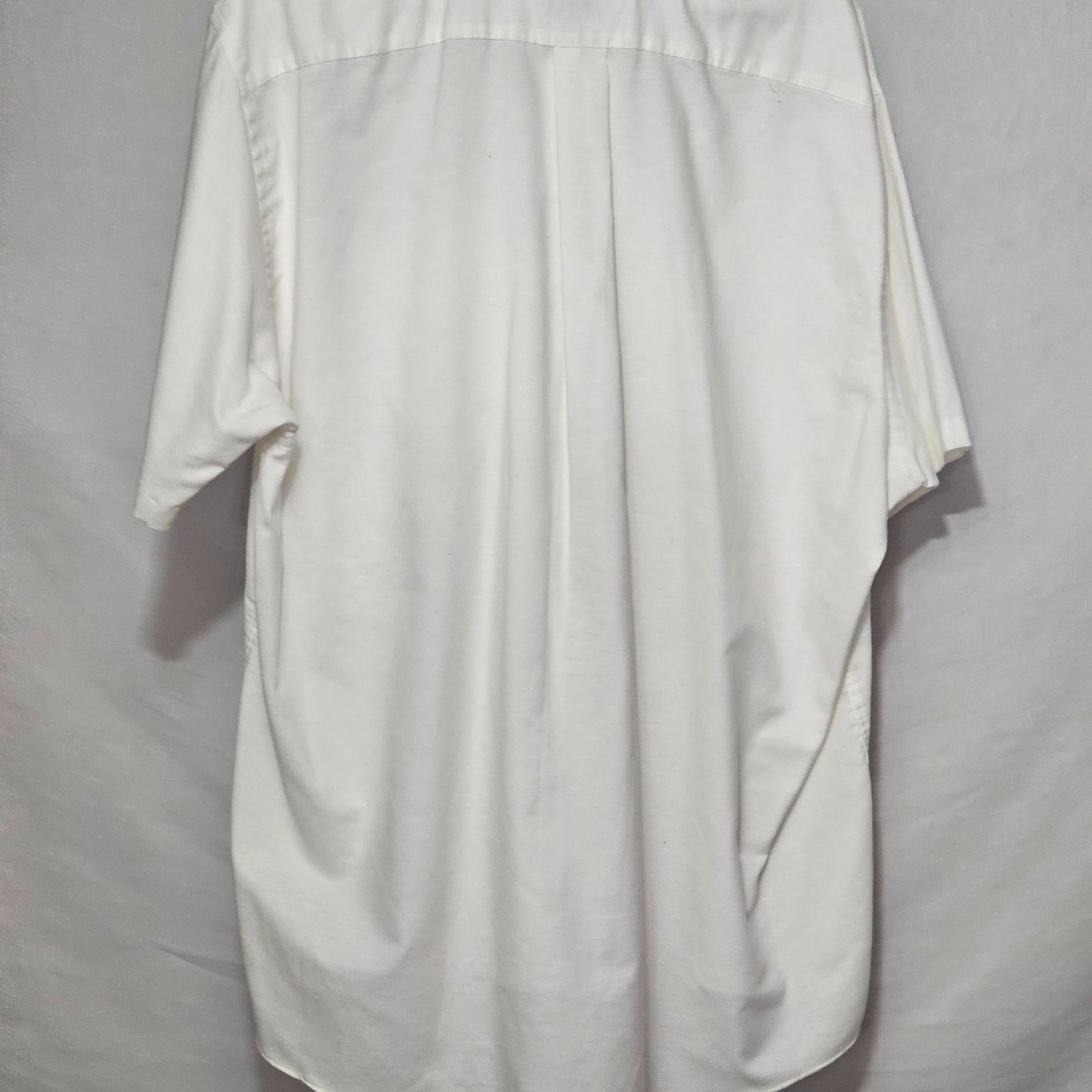 Van Heusen White Collared Button Down Short Sleeve Shirt Size XL