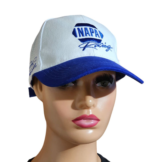 NAPA Racing Chase Elliott #9 Adjustable White Hat Blue Bill Loop & Hoop Strap