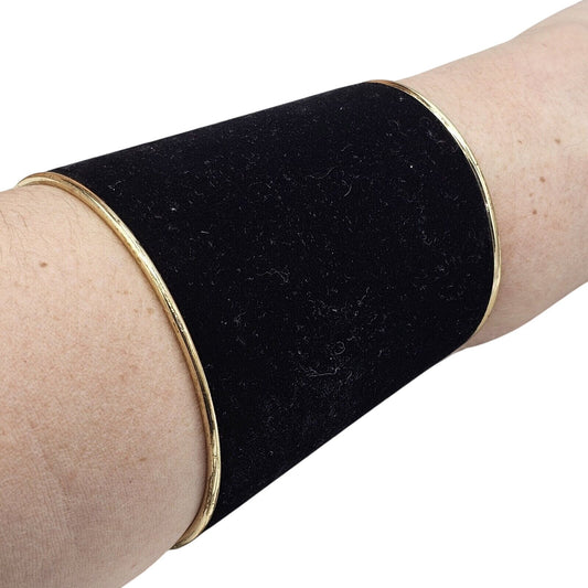 Modern Smooth Black Velvet Bracelet Women Statement Femme Bangle Cuff Sleeve