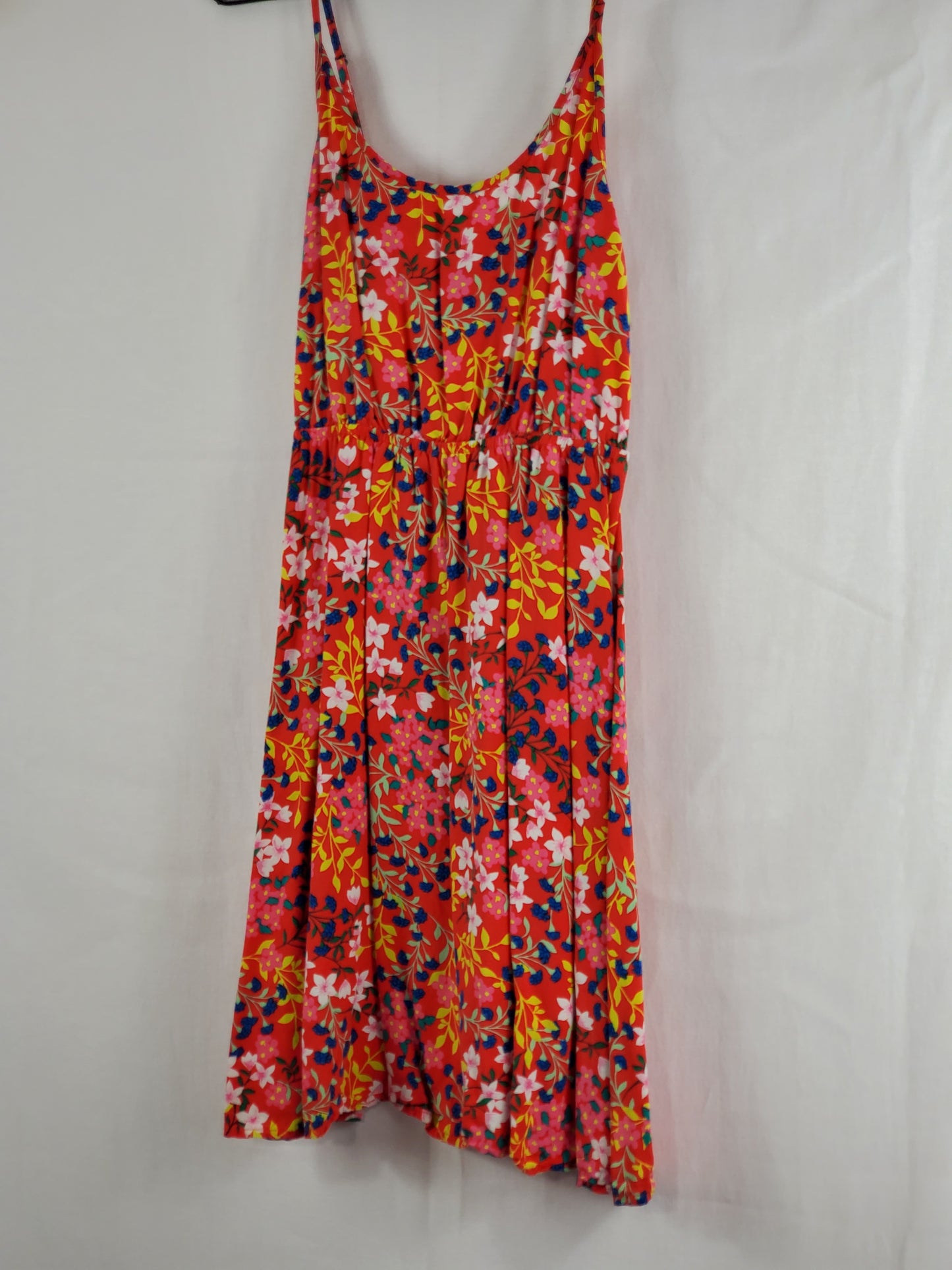 GAP Bright Orange Red Floral Cami Dress