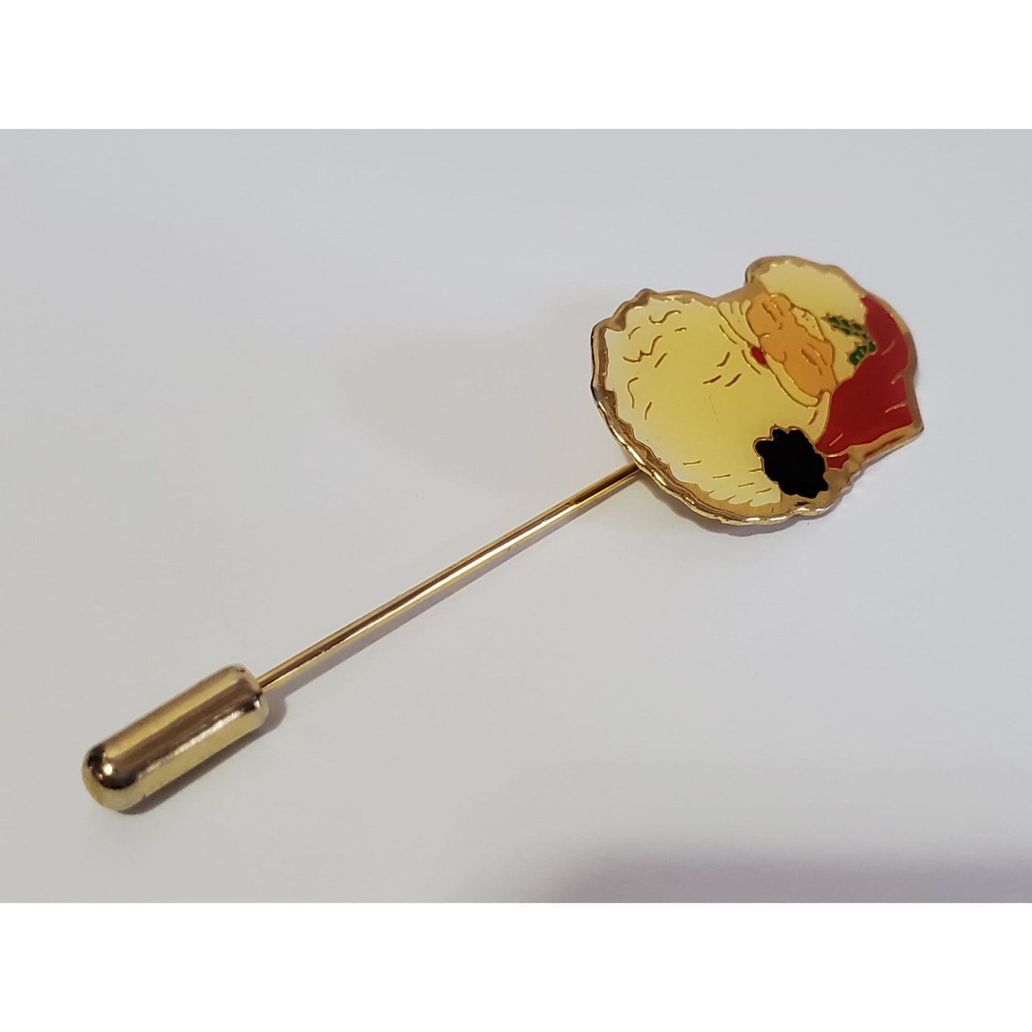 Vintage Gold-tone Santa Claus Hat Stick Pin