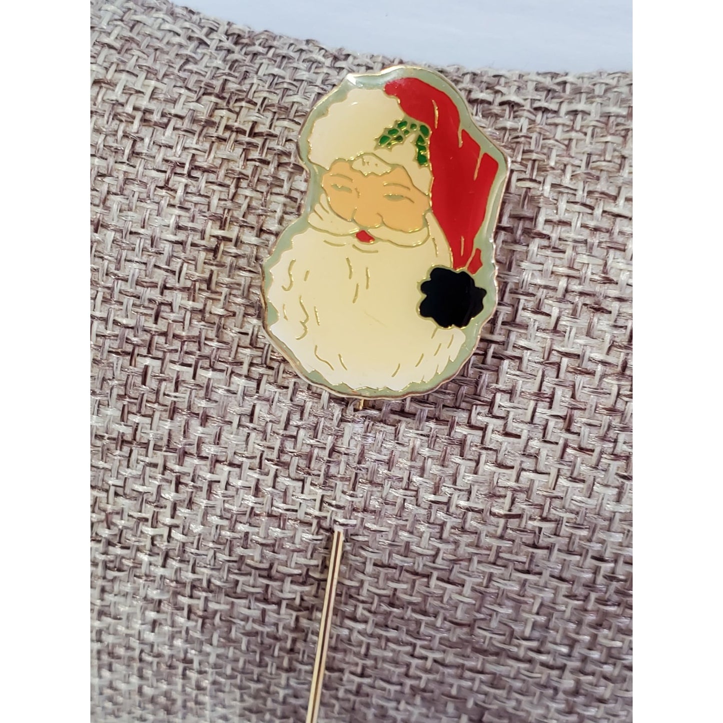 Vintage Gold-tone Santa Claus Hat Stick Pin