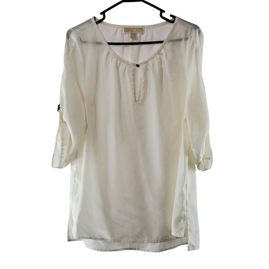 Michael by Michael Kors Off- White See Thru Blouse Size L