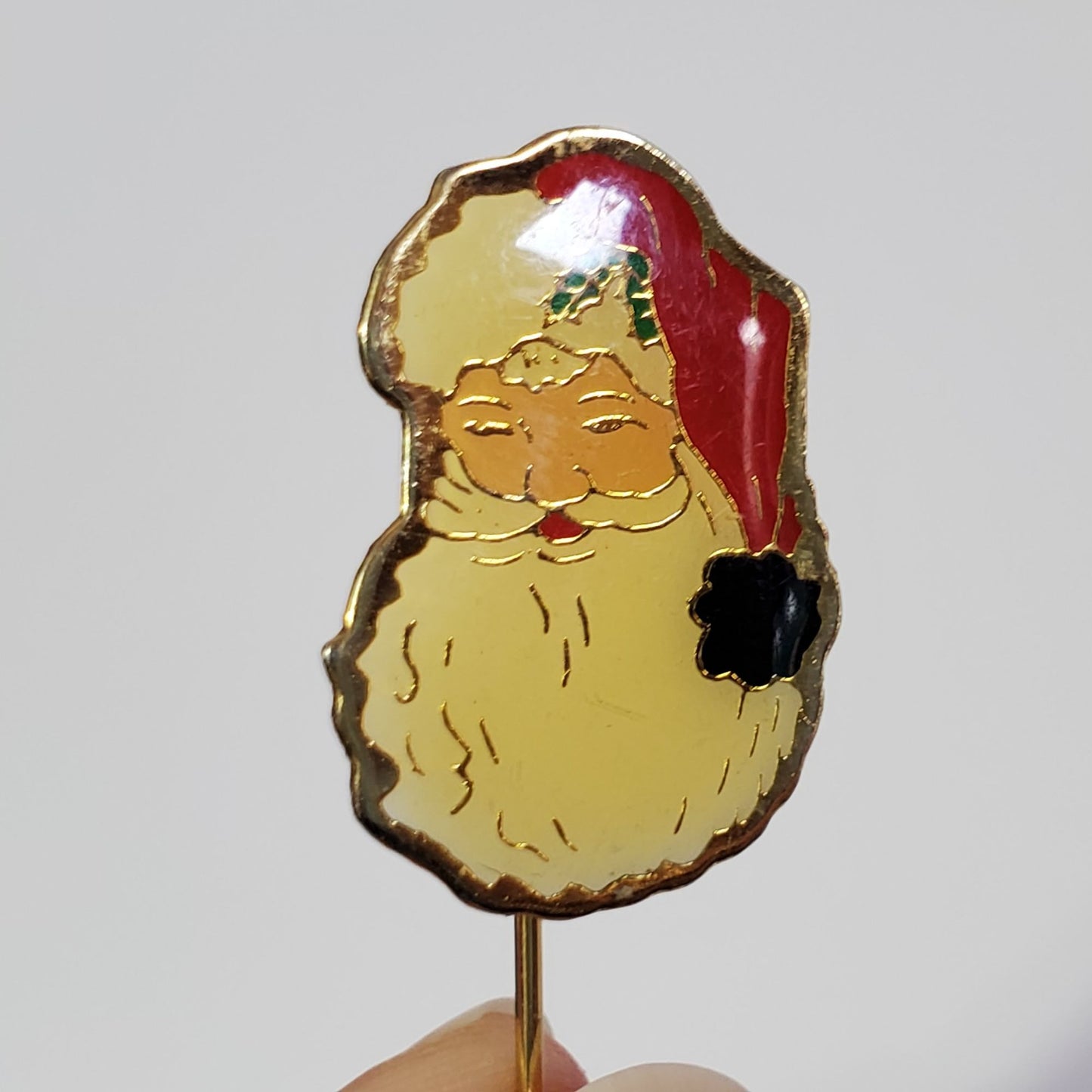 Vintage Gold-tone Santa Claus Hat Stick Pin